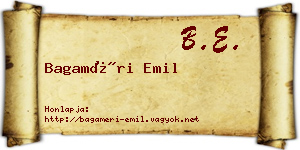 Bagaméri Emil névjegykártya
